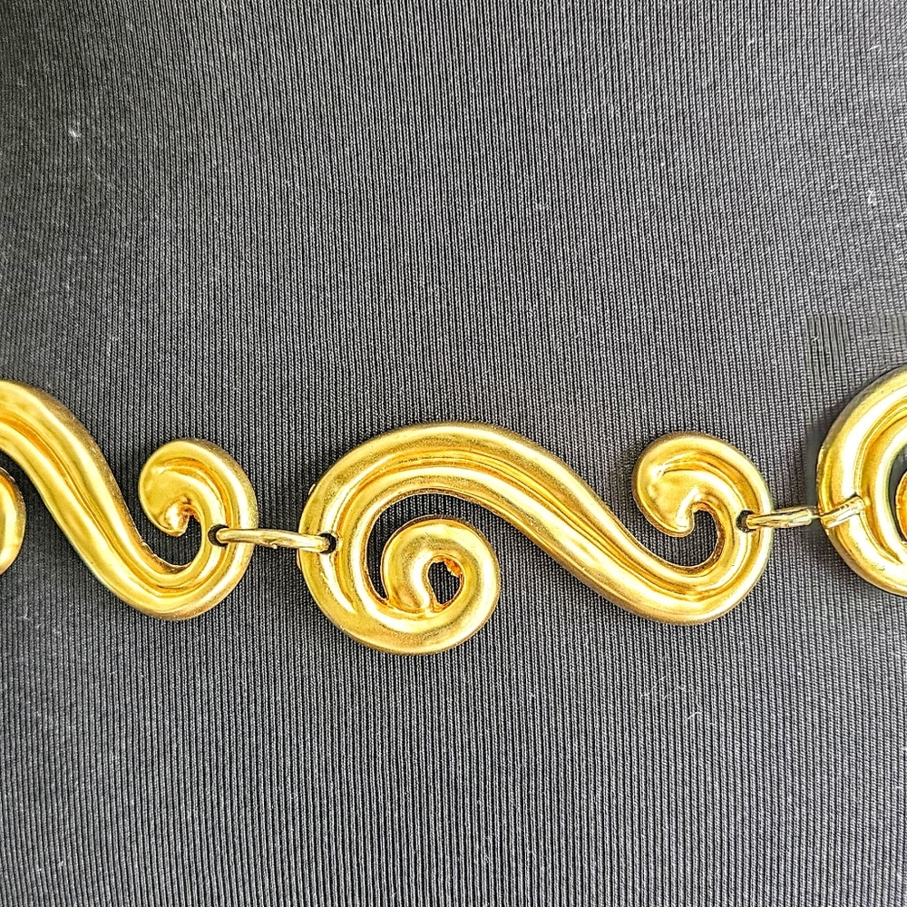 Vtg Rare Escada scroll link heavy Chunky chain belt Made In Spain Luxury FIRM - Picture 6 of 9